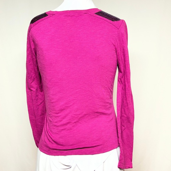 Disney Parks Authentic Pink Long Sleeve Top L Embellished Mickey Mouse Shirt - Picture 4 of 7